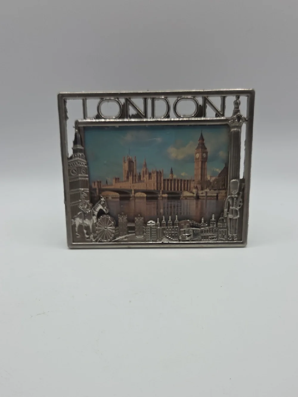 London Silver-Tone Photo Frame with Scenic Insert